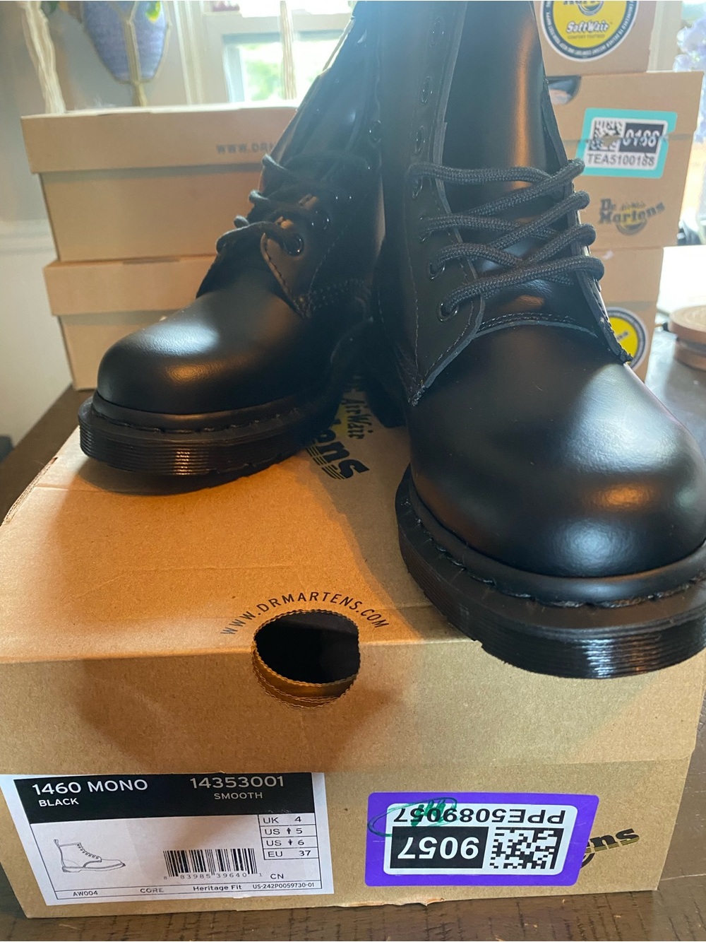 Dr. Martens Black Smooth Leather 8-Eye Lace-Up Boots